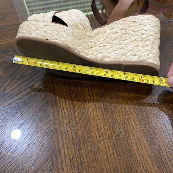 Prada Crisscross Raffia Wedge High Heel Sandal Beige EU 37 - Picture 7 of 7